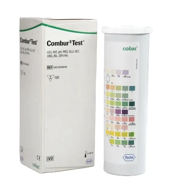 Roche Diagnostik Roche Combur 9 Test Urinteststreifen, 9 Parameter (100 Stück) 04510046040