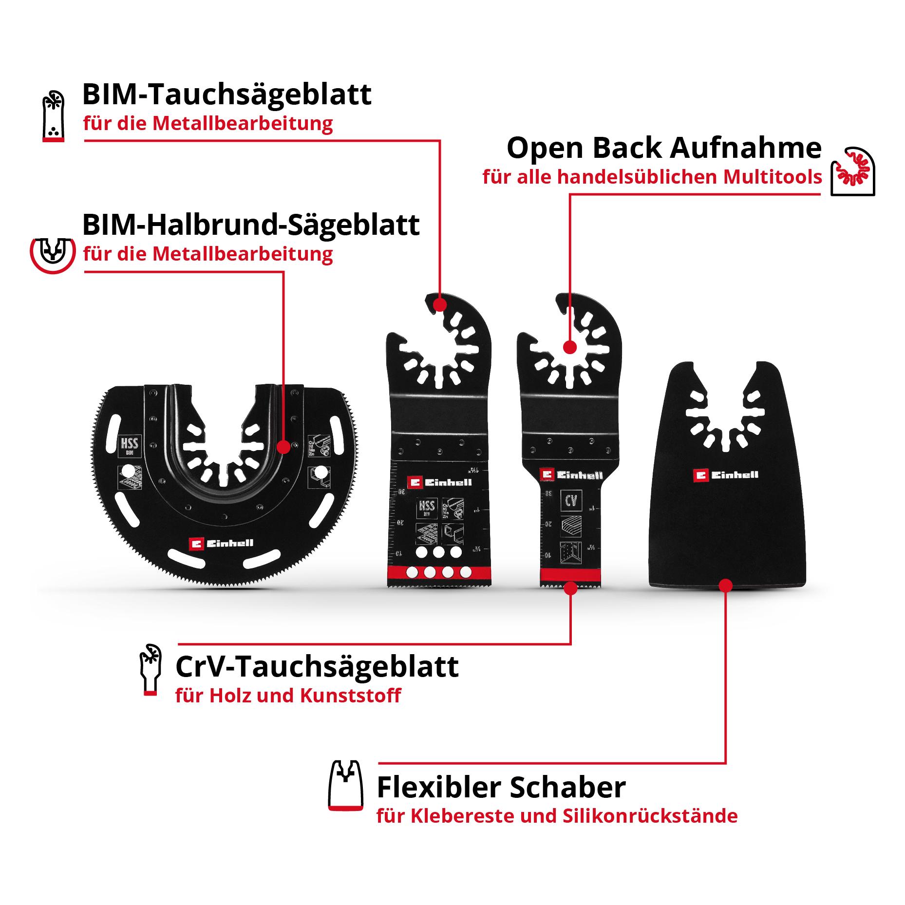 Einhell Multi-Tool-Set, 708104, 4-teilig (708104)