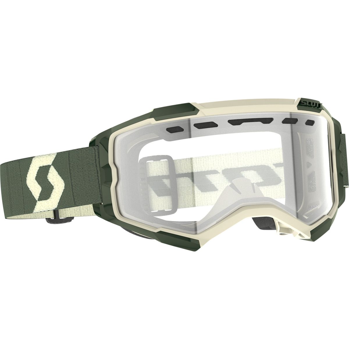 Scott Goggle Fury Enduro kaki green - clear works (6312) 4032656312113