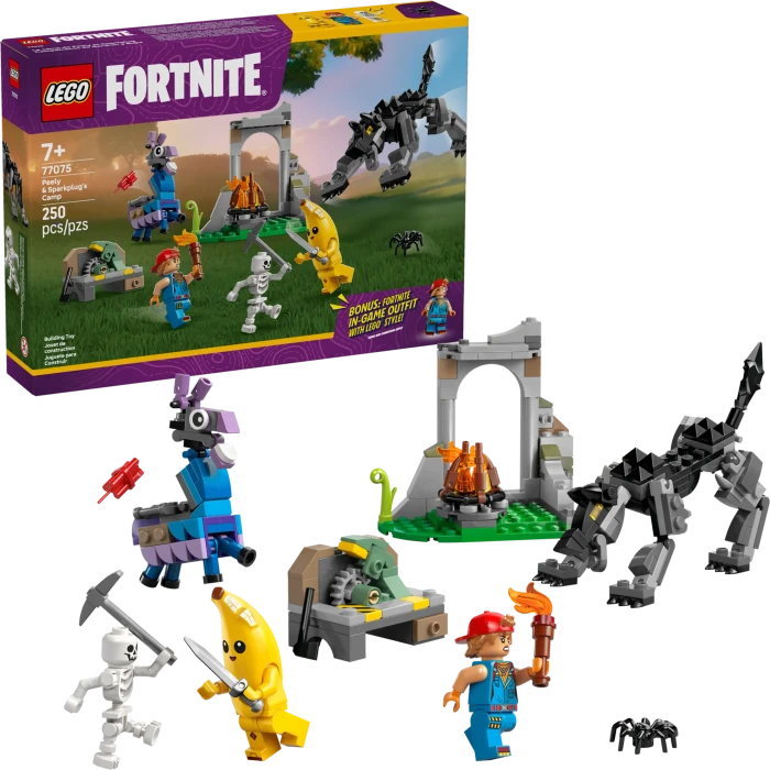 LEGO Fortnite 77075 Das Lager von Schali und der Zündkerzenkünstlerin