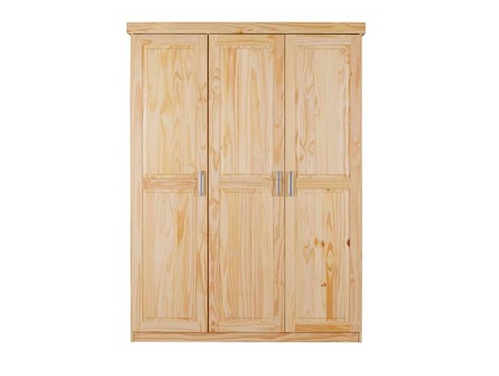 Inter Link - Armoire - Armoire à portes battantes - Armoire à linge - Armoire-penderie - Armoire de chambre à coucher - 2 portes - Pin massif - Pelle - Naturel laqué