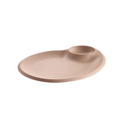 Teller APS "NERO, Melamin", beige (sand), B:25cm H:2,5cm L:30cm Ø:9cm, Melamin, Speiseteller, Melamin-Teller integriertes Dipschälchenstapelbar