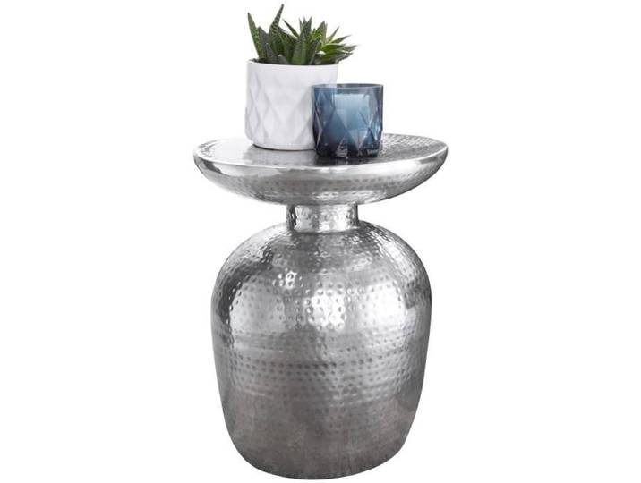 Table d'appoint WOHNLING - DELYLA - Aluminium - Argent - Design Oriental