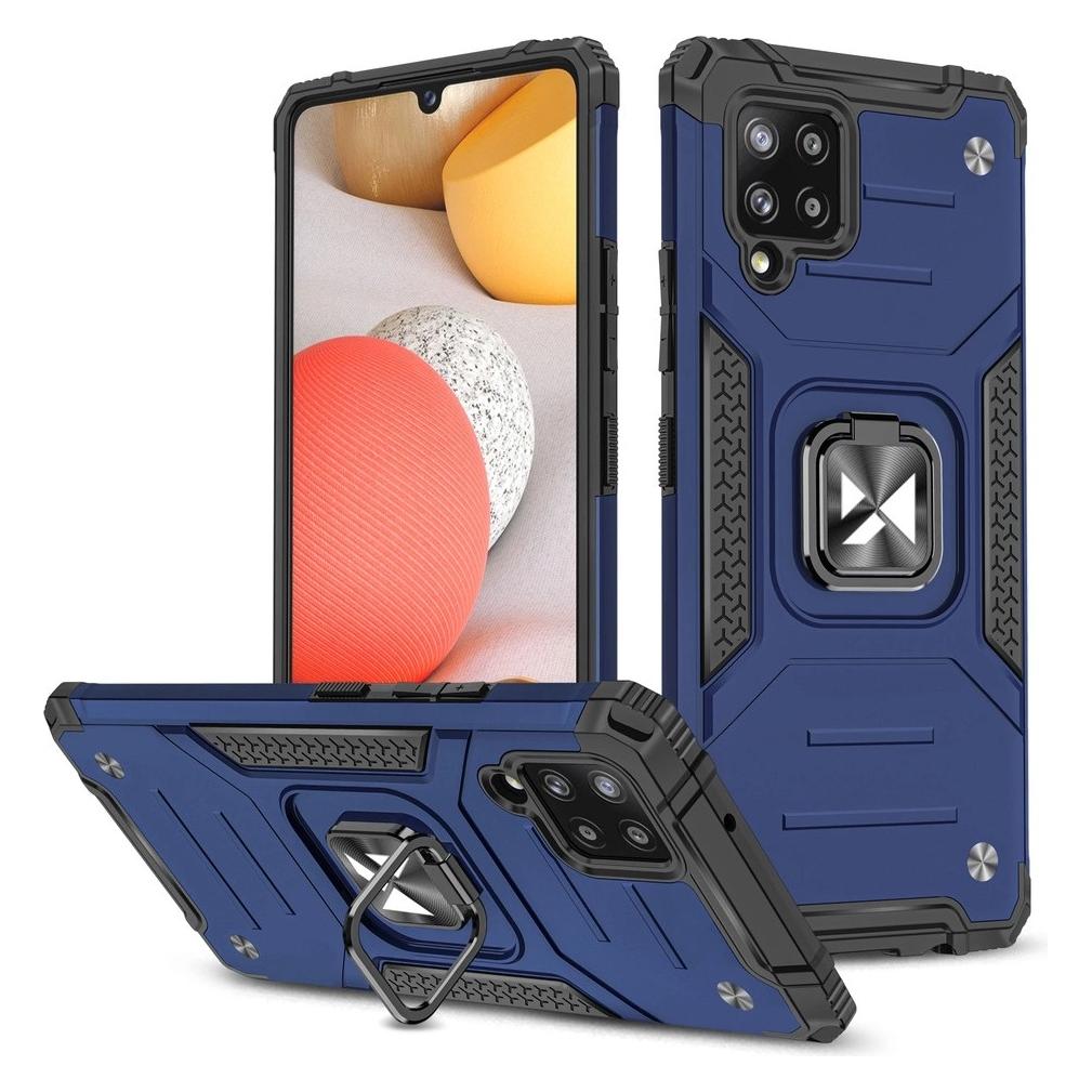Wozinsky Ring Armor Case Kickstand Tough Rugged Cover for Samsung Galaxy A42 5G blue (Samsung Galaxy A42 5G) (Wozinsky Ring Armor Samsung A42 5G Blue)