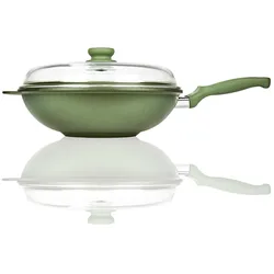 Risoli Pánev Wok Dr. Green indukční 32 cm, Pfanne + Kochtopf, Grün, Schwarz