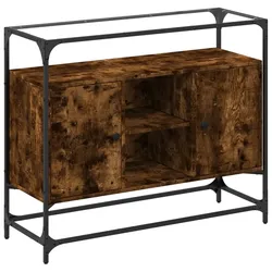 Helloshop26 - Buffet Sideboard Kommode Kleiderschrank Aufbewahrungsmöbel Organizer für Küche Wohnzimmer Lounge mit Glasplatte 02_0029764