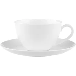 KAFFEETASSE MIT UNTERTASSE Anmut weiß 280 ml 2er Set
