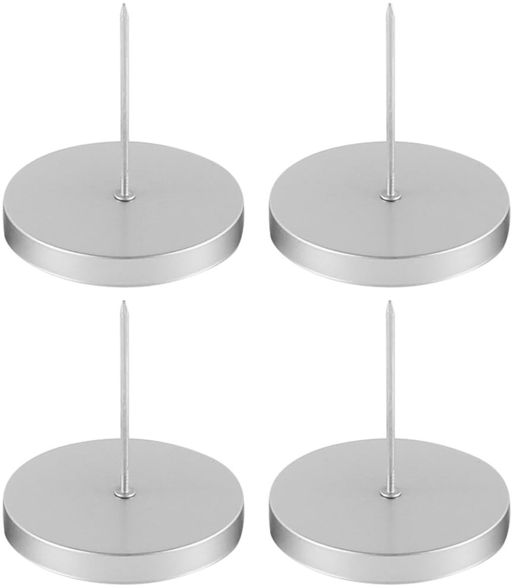 Omgoods Set van 4 Zilveren Kaarsenhouders voor Adventkrans - 8 cm