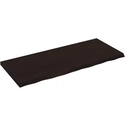 vidaXL Wandregal Dunkelbraun 120x50x(2-4)cm Massivholz Eiche Behandelt