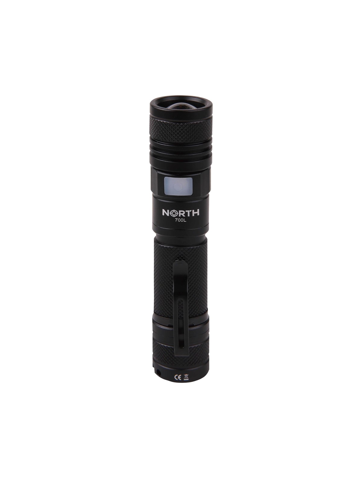 NORTH Flashlight 700 Lumen Zoom Black Aviation Aluminium 7W