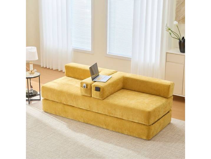 Canapé sectionnel modulable chenille combinaison libre poches latérales fond antidérapant pour salon et aire de jeu