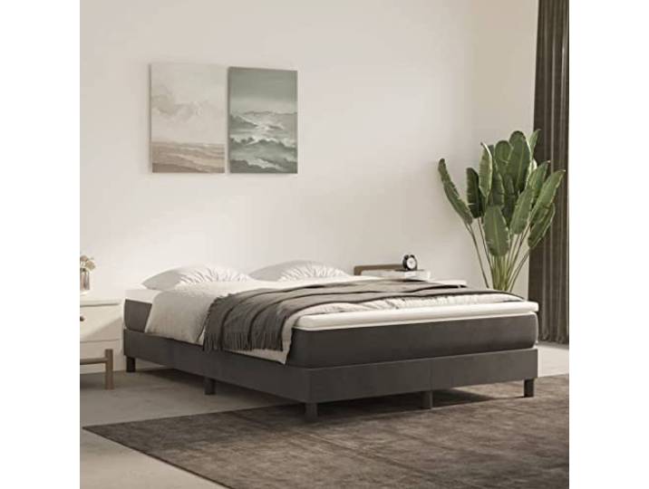 KTHLBRH Matratze 140x190x20 cm Dunkelgrau Samt Taschenfederkern Mittelfest Samtbezug, Taschenfedern, Schaumstoff, mittelfest, 140x190x20 cm