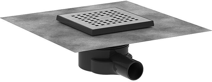 Hansgrohe RainDrain Point Komplettset 56248800 Punktablauf, 150 x 150 mm, Edelstahl gebürstet