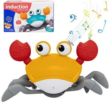 Smart Shopping Spot Dancing Crab Toy For Babies   Interactive Crawling Escape Crab   Fun Birthday & Holiday Gift For Boys & Girls orange