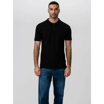 Kurzarmhemd TEESHOPPEN "TEESHOPPEN Polo shirt Muscle Polo", Herren, Gr. L, Normalgrößen, schwarz, Obermaterial: 92% Baumwolle, 8% Elasthan, Hemden