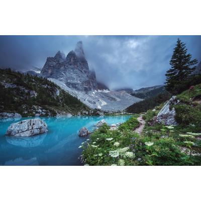 Fototapete PAPERMOON "Photo-Art JEAN CLAUDE CASTOR, VENETIEN - LAGO DI SORAPIS PANORAMA", bunt, B:4m L:2,6m, Vlies, Tapeten