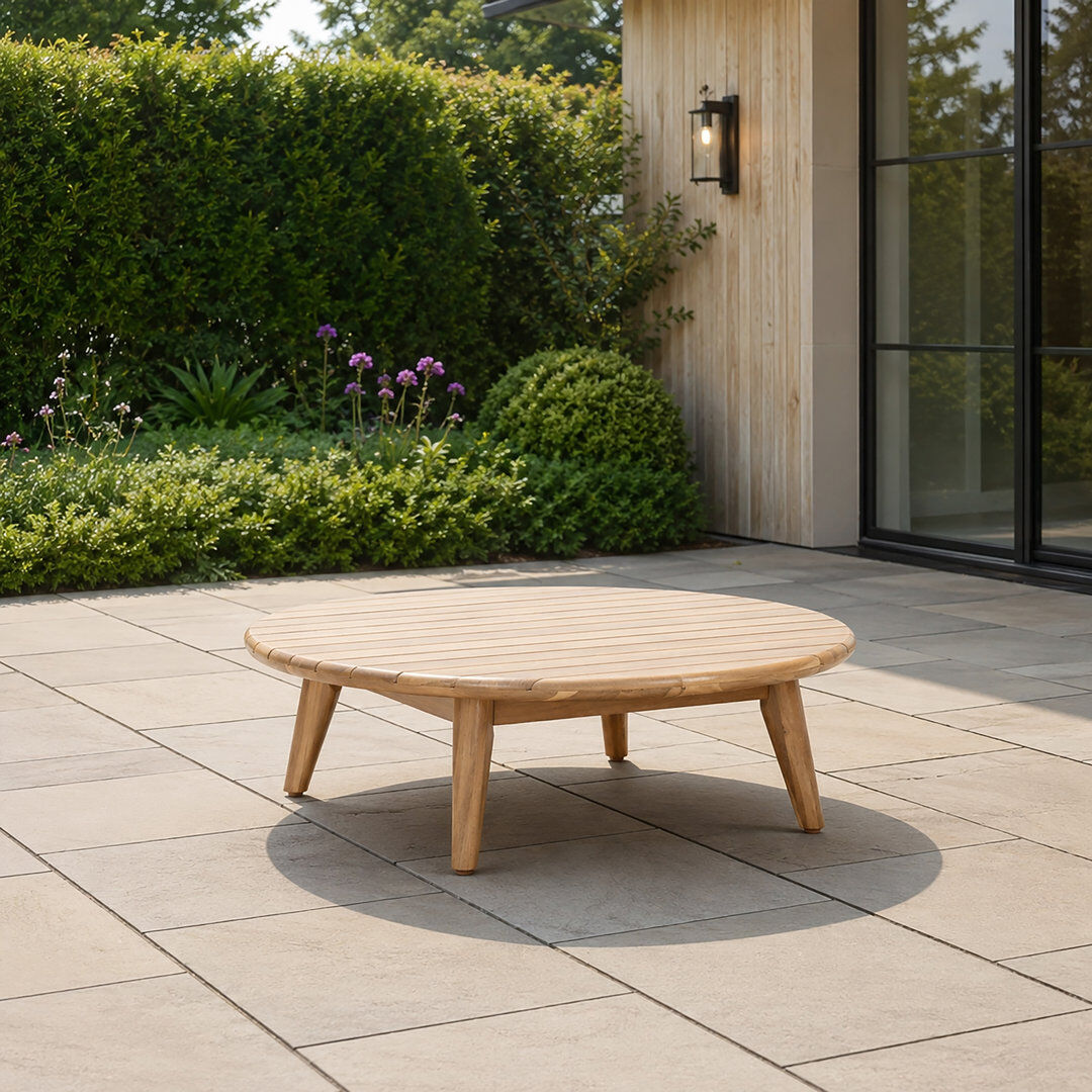 MIMO Solid Wood Outdoor Coffee Table Yellow W80xH25cm