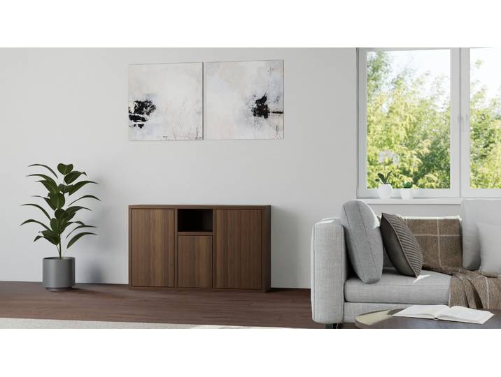 Lusini Kommode Echtholz Furnier Nussbaum amerika­nisch geölt