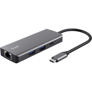 Trust Dockingstation Dalyx 6-in-1, 24968, 100 Watt, HDMI, LAN, USB-C 3.0