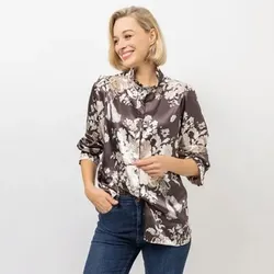 SCHIFFHAUER MUNICH® Bluse, langarm mit Rüschkragen Knopfleiste Puffärmel