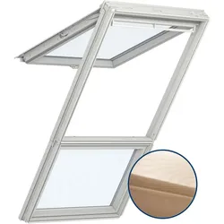 VELUX Dachfenster Lichtlösung GPL GIL LICHTBAND Holz klar lackiert THERMO Klapp-Schwingfenster, 114x140/92 cm (SK08)