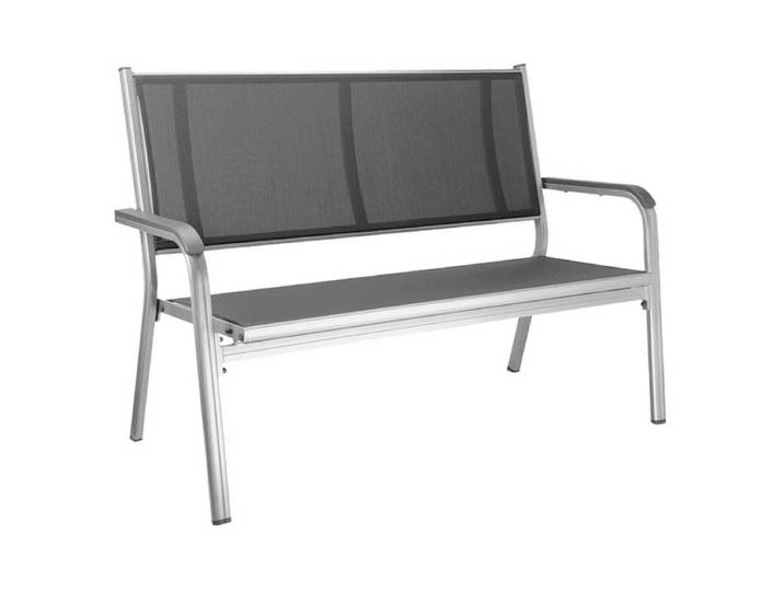 Kettler Basic Plus Gartenbank 138cm Aluminium/Outdoorgewebe Dunkelgrau