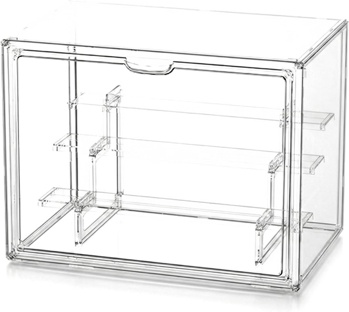Transparante Acryl Displaykast voor Verzamelaars met Magnetische Deur en 3 Niveaus