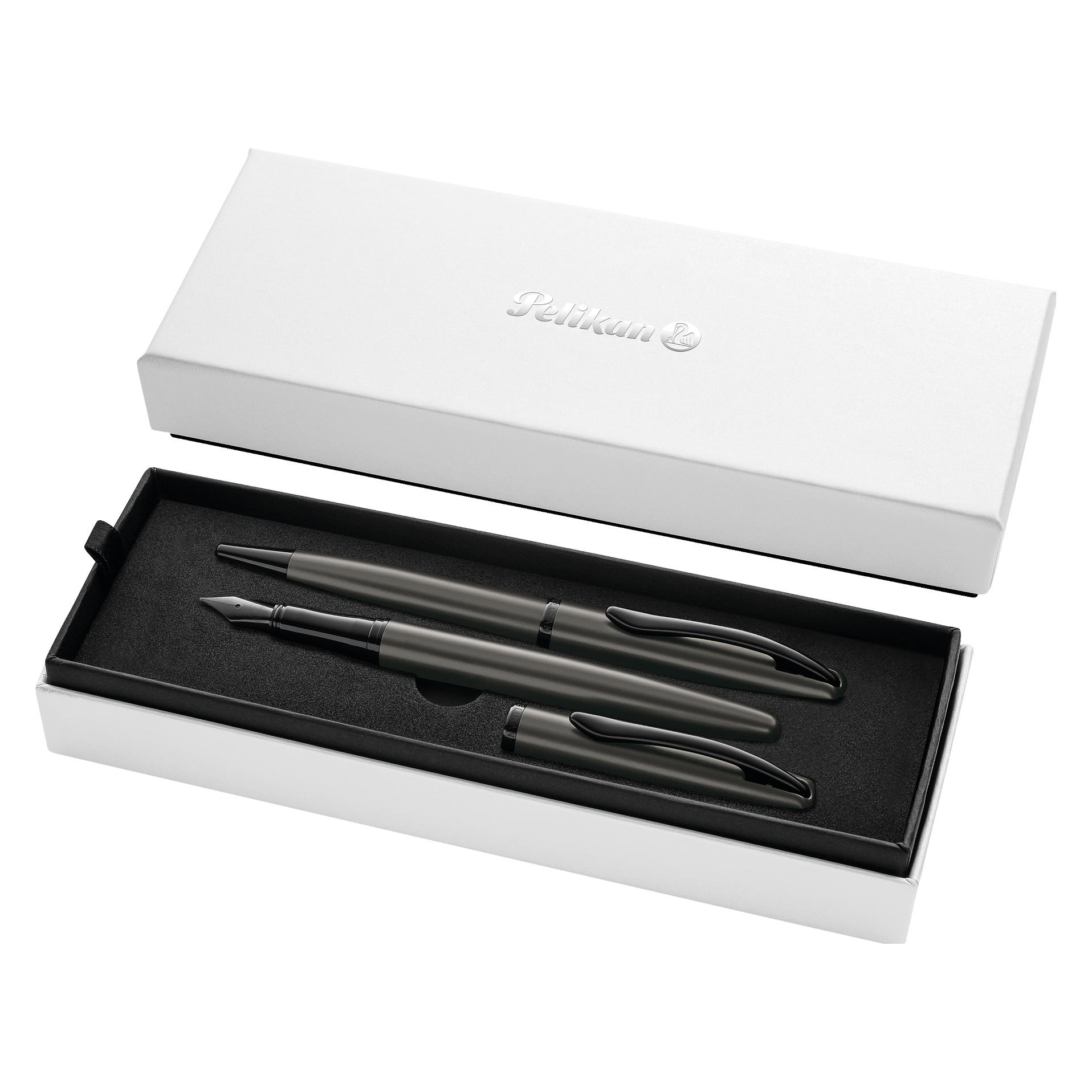 Pelikan Tintenroller Füllhalter & Kugelschreiber Jazz Noble Elegance im Set, Stone (2x) (826761)