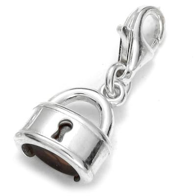 Kettenanhänger OSTSEE-SCHMUCK "- Schloss - Silber 925/000 - Bernstein" Gr. 21, silber (silber 925, silberfarben, weiß), Schmuckanhänger, Damen, Silber 925 (Sterlingsilber), Kettenanhänger