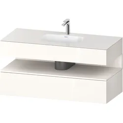 Duravit Collection One Einbauwaschtisch mit Konsolenwaschtischunterbau, 1200x550x600mm, Nische Weiß Supermatt, QA4787084220010, Farbe: Weiß Hochglanz/mit Nischenbeleuchtung