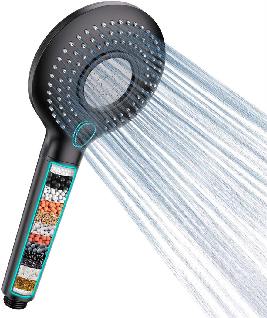 Belfry Bathroom Rain and Massage/Jet Handheld Shower Head Matte Black 11cm W
