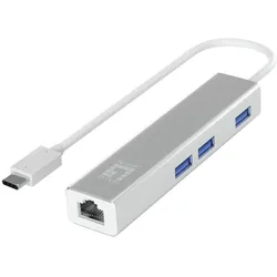 LevelOne Gigabit USB-C Netzwerkadapter mit USB Hub