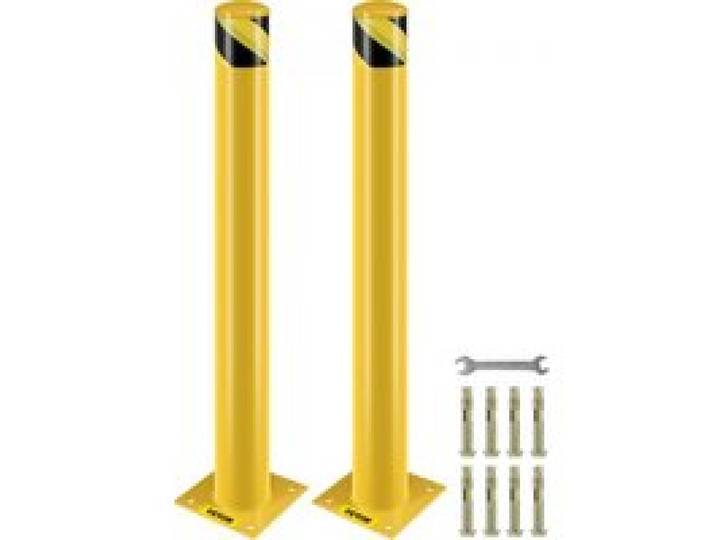 VEVOR Borne de sécurité en acier, poteau jaune, barrière en acier, 106,7 cm H 11,4 cm D