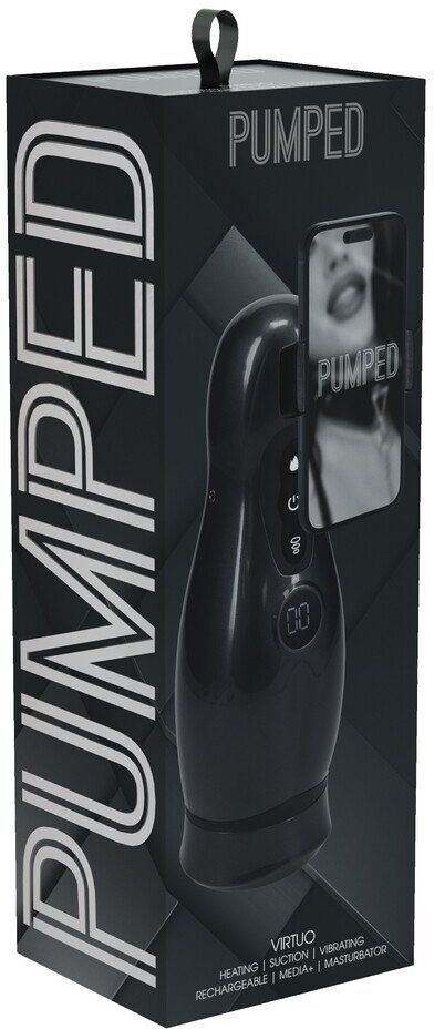 Pumped Virtuo - Suction and Vibration Masturbator Pump with Phone Attachment - Gun Metal