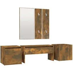 vidaXL Flurmöbel-Set Räuchereiche Holzwerkstoff