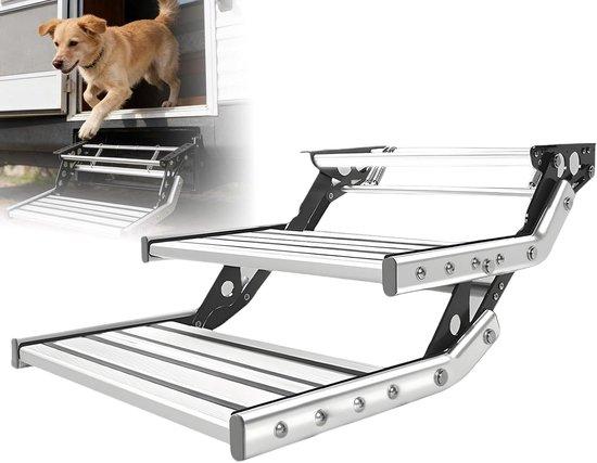 Faltbares Step-in - Camper Trede - Sicheres Boarding - Extra breit Anti-Slip - 44 cm Länge - Aluminium