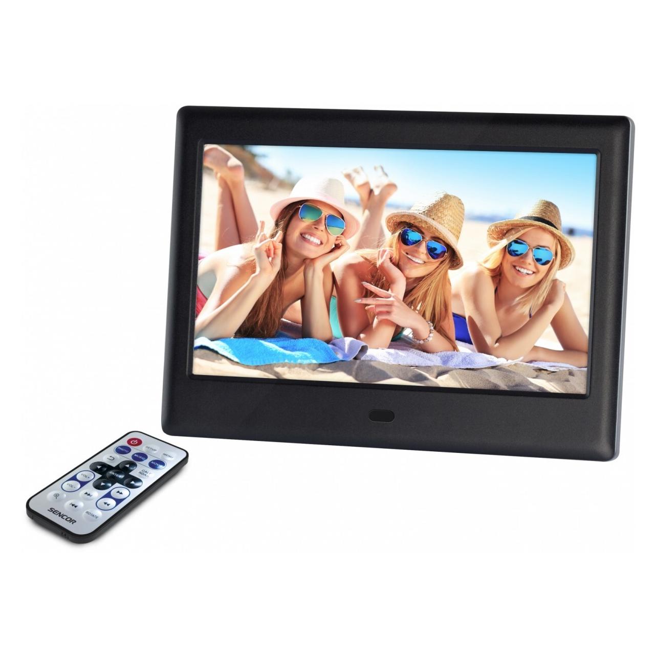 Sencor Digital Photo Frame SDF 782BK photo frame, 7-inch movies (7", 1024 x 600 Pixel) (SDF 782BK)