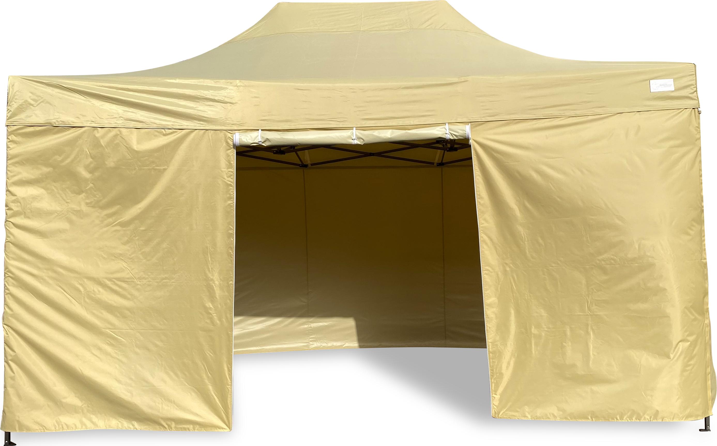 Grasekamp Faltpavillon Modena 3x4,5m beige inkl. Seitenteile - extra starkes Gestell