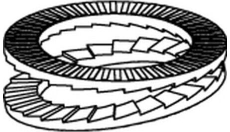 Keilsicherungsscheiben geklebt A 4 37,4 x 55,0 x 6,6 S ; HEICO Befestigungstechnik (220365031550110)