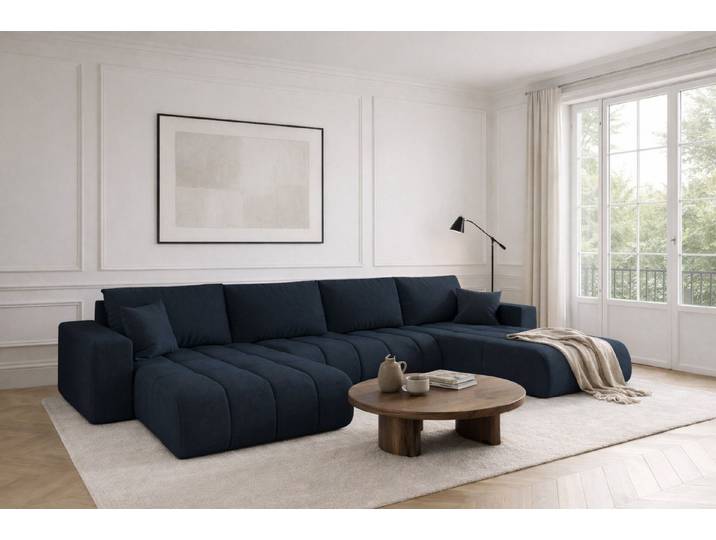 Kaiser Möbel Ecksofa U-Form Sofa mit Schlaffunktion im Stoff WIND MILO U PREMIUM, U-Form,Pflegeleichter Webstoff WIND,Hohe Abriebfestigkeit