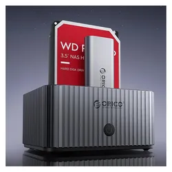 Orico HDD / SSD Docking Station IT28E-C for SATA 2.5inch / 3.5inch / M.2 NVMe, Grey, SSD + Festplatte Zubehör