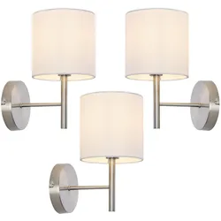 Lux.Pro, Deckenleuchte, Wandleuchte 3er Set Winsford Silberfarben / Weiss (E14)