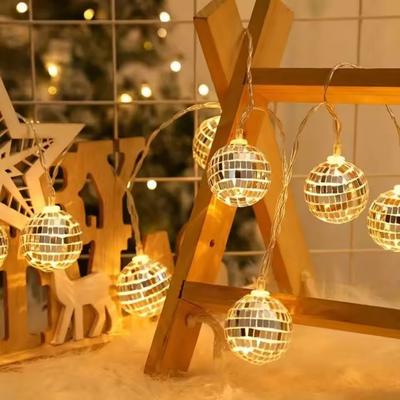 Inspired Living CozyGlow Mirror Ball LED String Lights Warm Disco Party Fairy Lights CozyGlow Mirror Ball LED String Lights Warm Disco Party Fairy Lights