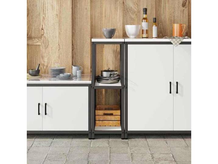 UU*TOP Meuble de rangement de cuisine - design modulaire - avec étagère - Blanc Acier CC2306
