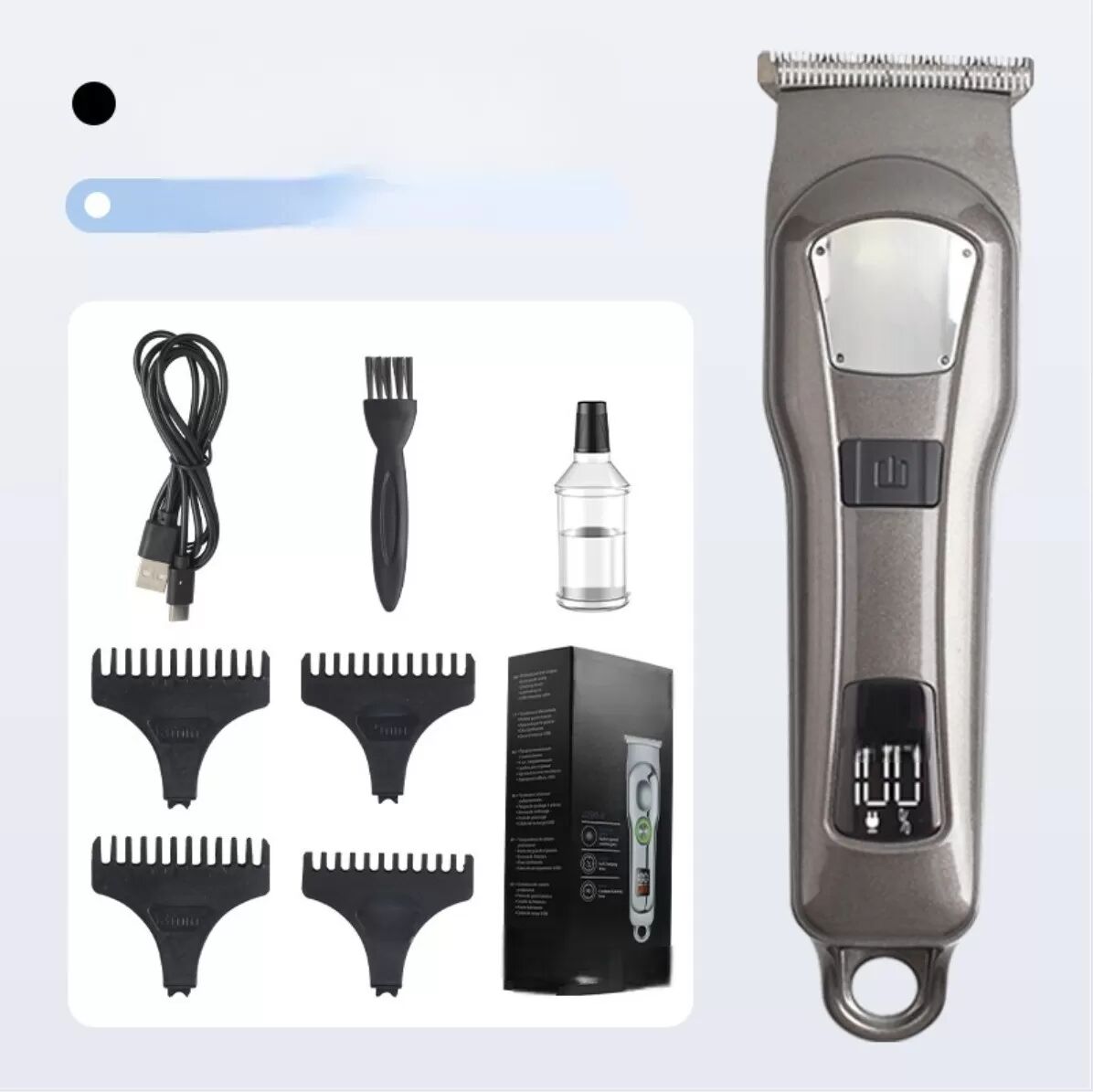 INF Tondeuse à cheveux professionnelle pour hommes - Tondeuse à affichage numérique sans fil Bronze