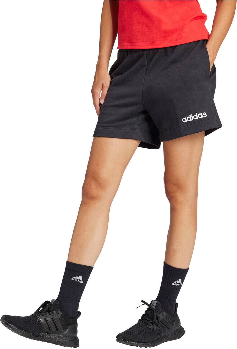 Adidas essentials linear pantalón corto deporte mujer Negro (XS)