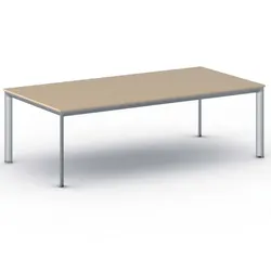 Konferenztisch PRIMO INVITATION 240x120 cm, graues Metallgestell, Buche