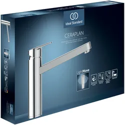 Ideal Standard Ceraplan Einhebel-Küchenarmatur, mit hoch angesetztem Auslauf, chrom, BD311AA