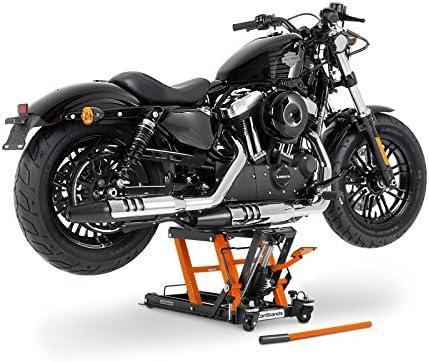 '- Motorrad-Hebebühne kompatibel mit Chopper/Custombike Hydraulik-Lift Orange Hydraulisch Sicherung CB77364