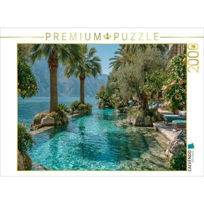 CALVENDO Puzzle Gardasee - Mediterrane Gärten voller Frühlingslicht | 2000 Teile Lege-Größe 90x67cm Foto-Puzzle für glückliche Stunden